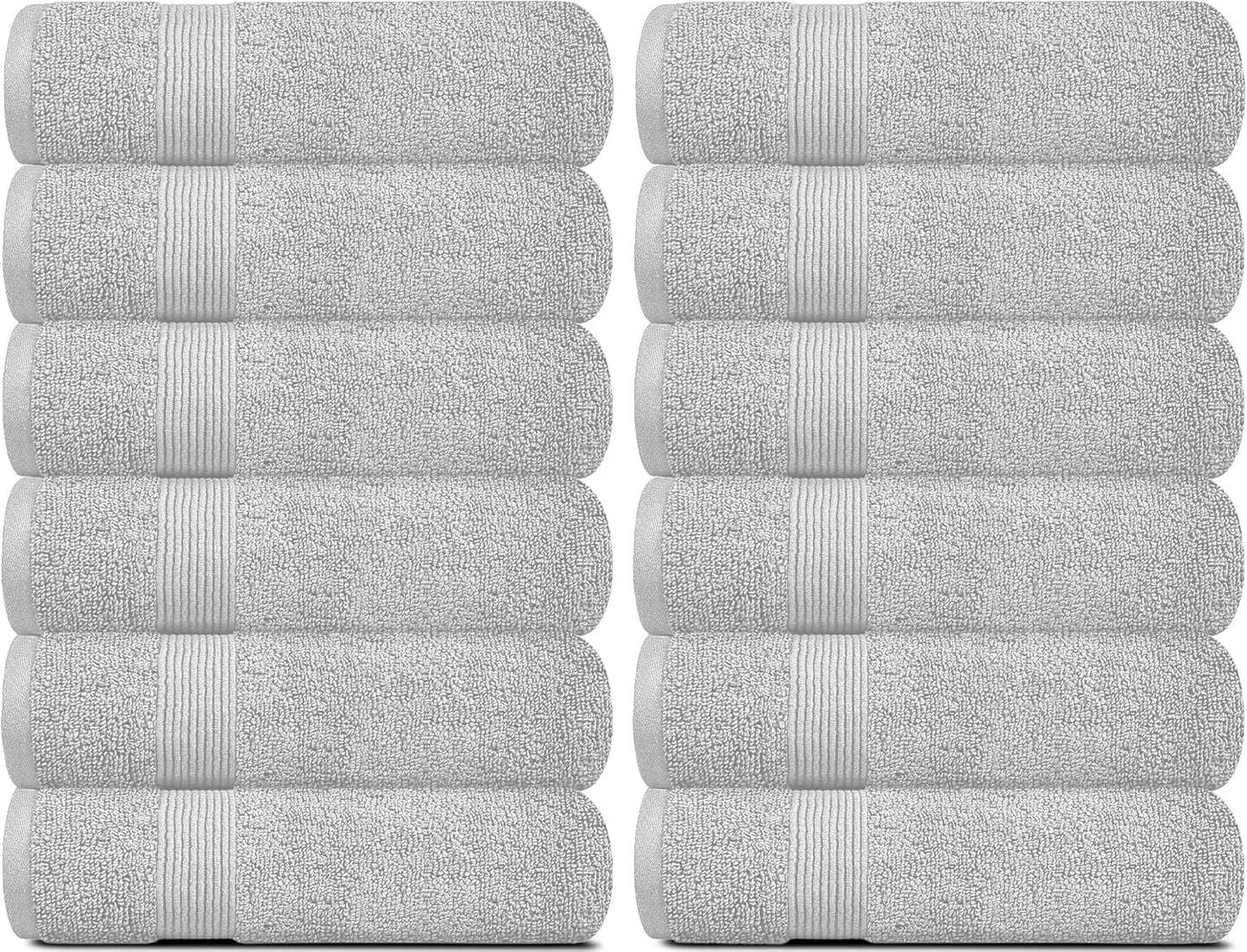 Resort Collection Soft Bath Towel Set | Luxury Hotel Plush & Absorbent Cotton | 2 Bath Towels, 2 Hand Towels and 4 Washcloths [8 Piece, Smoke Grey]