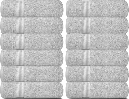 Resort Collection Soft Bath Towel Set | Luxury Hotel Plush & Absorbent Cotton | 2 Bath Towels, 2 Hand Towels and 4 Washcloths [8 Piece, Smoke Grey]