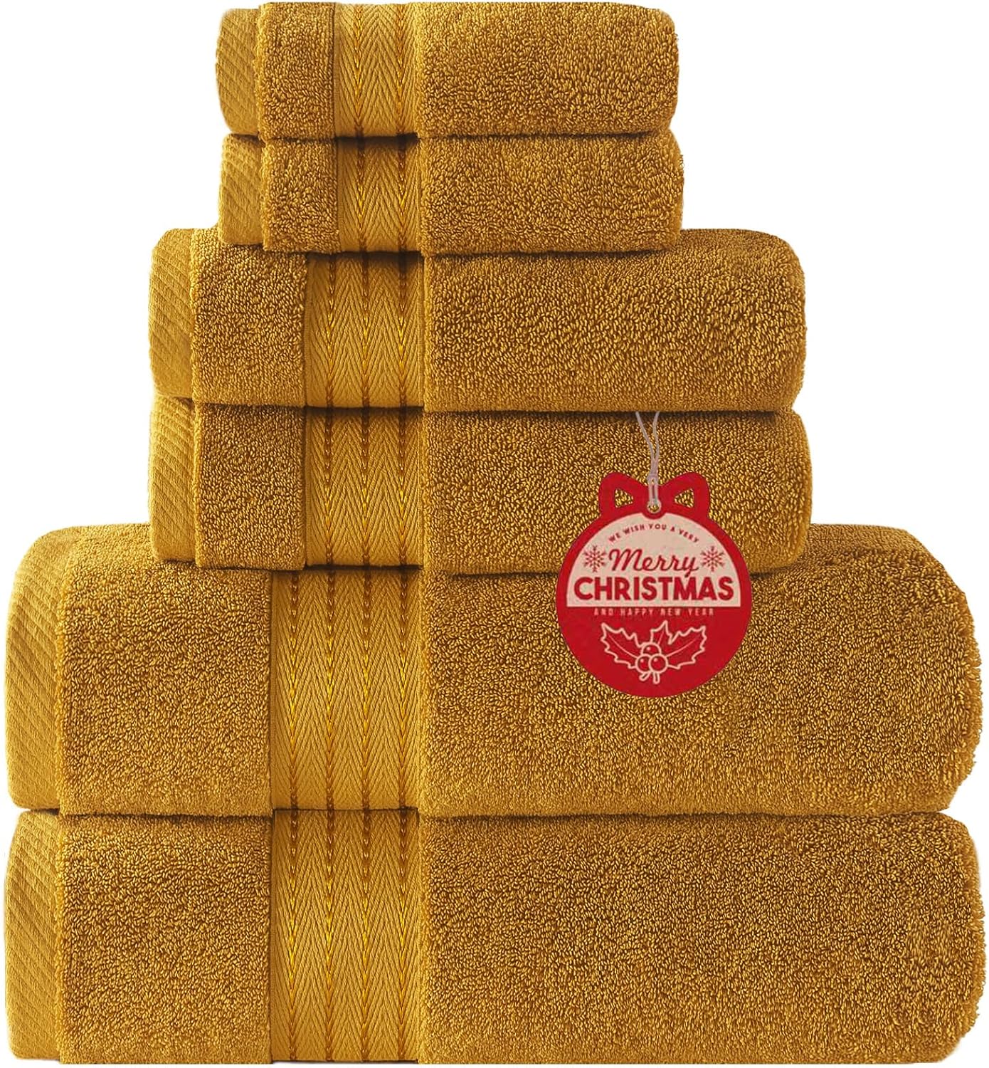 COZYART Burnt Orange Bath Towel Set for Bathroom Turkish Cotton Thick Soft Absorbent Durable 650 GSM Towel Sets of 6, 2 Large Bath Towels, 2 Hand Towels, 2 Washclothes