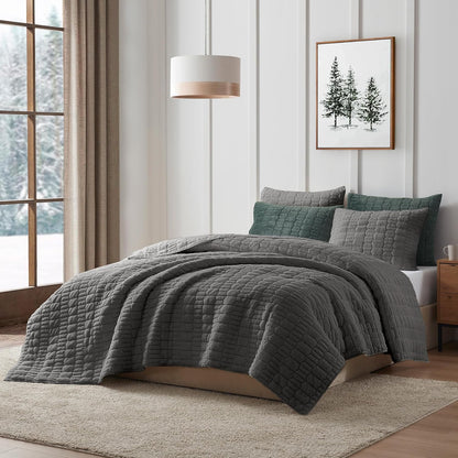 Wonderful 3 Pieces Fluffy Faux Rabbit Fur Bubble Comforter Set King Size, Tie-Dyeing Beige Plush Fuzzy Bedding Set, Warm Soft Bubble Comforter Bedding Set for Winter