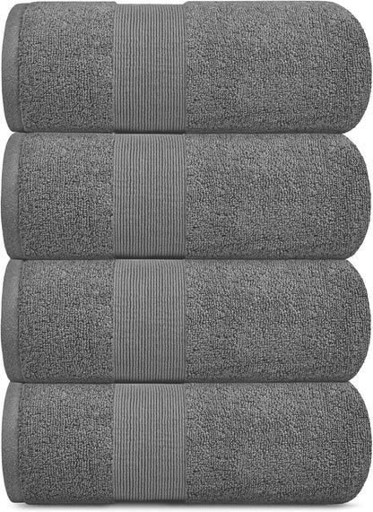Resort Collection Soft Bath Towel Set | Luxury Hotel Plush & Absorbent Cotton | 2 Bath Towels, 2 Hand Towels and 4 Washcloths [8 Piece, Smoke Grey]