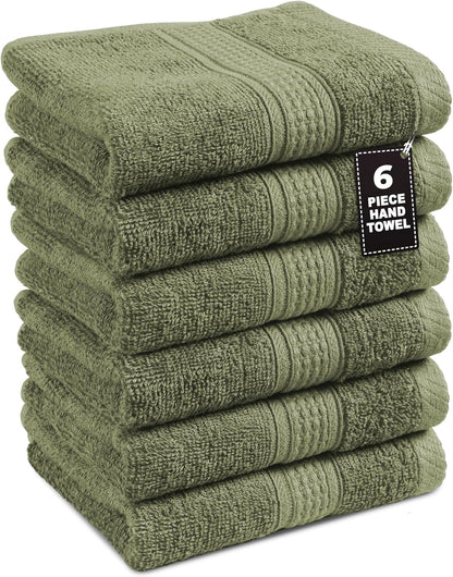 LANE LINEN 100% Cotton Bath Towels Set - 24 PCs - Durable, Quick Dry, Super Soft & Highly Absorbent - 4 Bath, 4 Fingertip, 6 Hand Towels, 8 Washcloths, 2 Bath Sheets - Perfect Family Set - Cool Grey