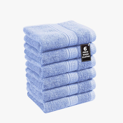 LANE LINEN 100% Cotton Bath Towels Set - 24 PCs - Durable, Quick Dry, Super Soft & Highly Absorbent - 4 Bath, 4 Fingertip, 6 Hand Towels, 8 Washcloths, 2 Bath Sheets - Perfect Family Set - Cool Grey