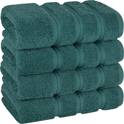 American Soft Linen Luxury 6 Piece Towel Set, 2 Bath Towels 2 Hand Towel 2 Washcloths, 600 GSM 100% Cotton Turkish Towels for Bathroom, Black Towel Sets