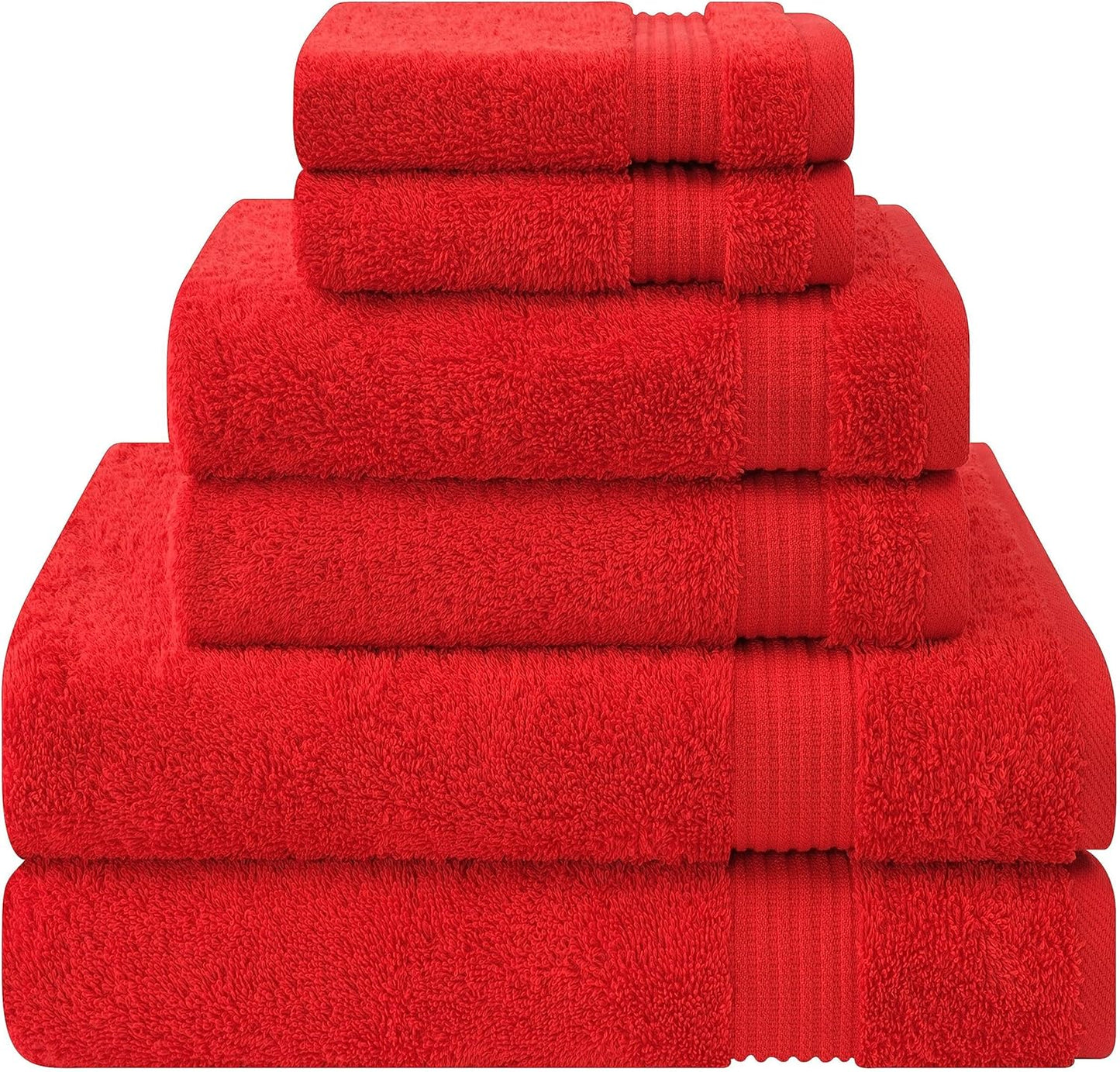 Cotton Paradise 6 Piece Towel Set, 100% Cotton Soft Absorbent Turkish Towels for Bathroom, 2 Bath Towels 2 Hand Towels 2 Washcloths, Mint Towel Set