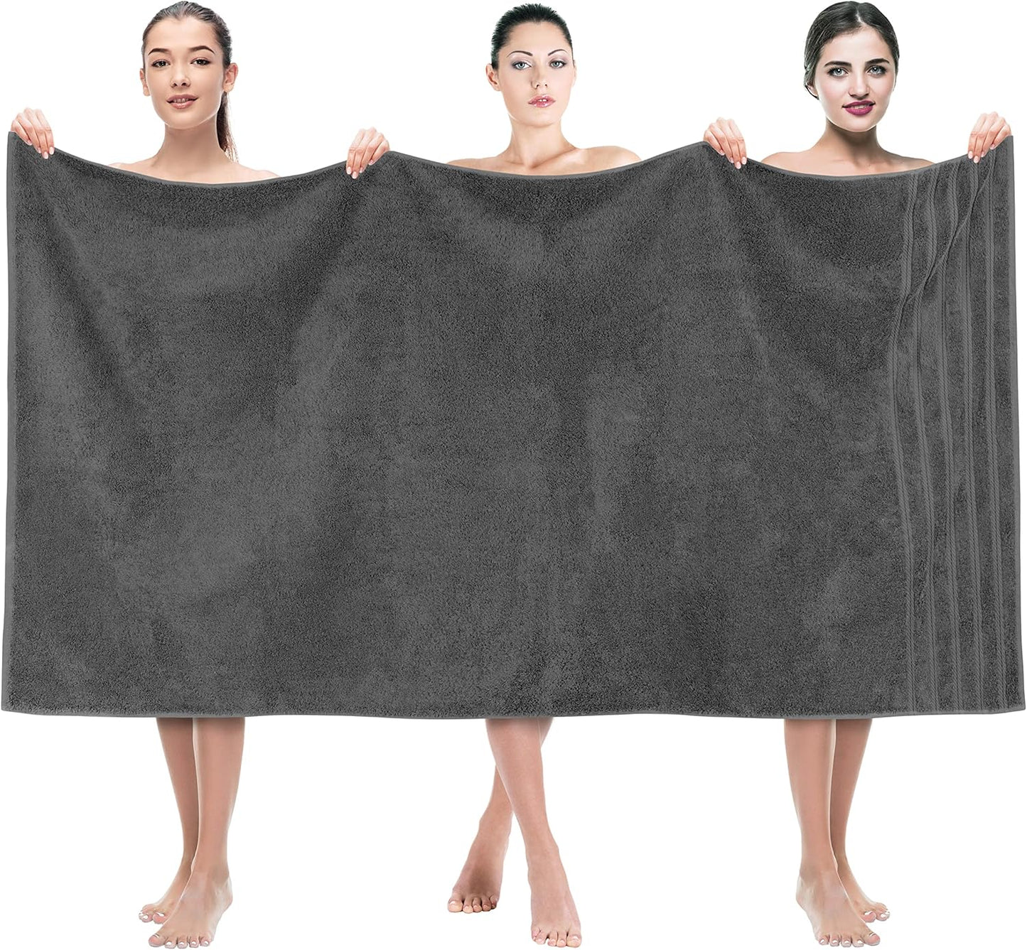 American Soft Linen Luxury 6 Piece Towel Set, 2 Bath Towels 2 Hand Towel 2 Washcloths, 600 GSM 100% Cotton Turkish Towels for Bathroom, Black Towel Sets