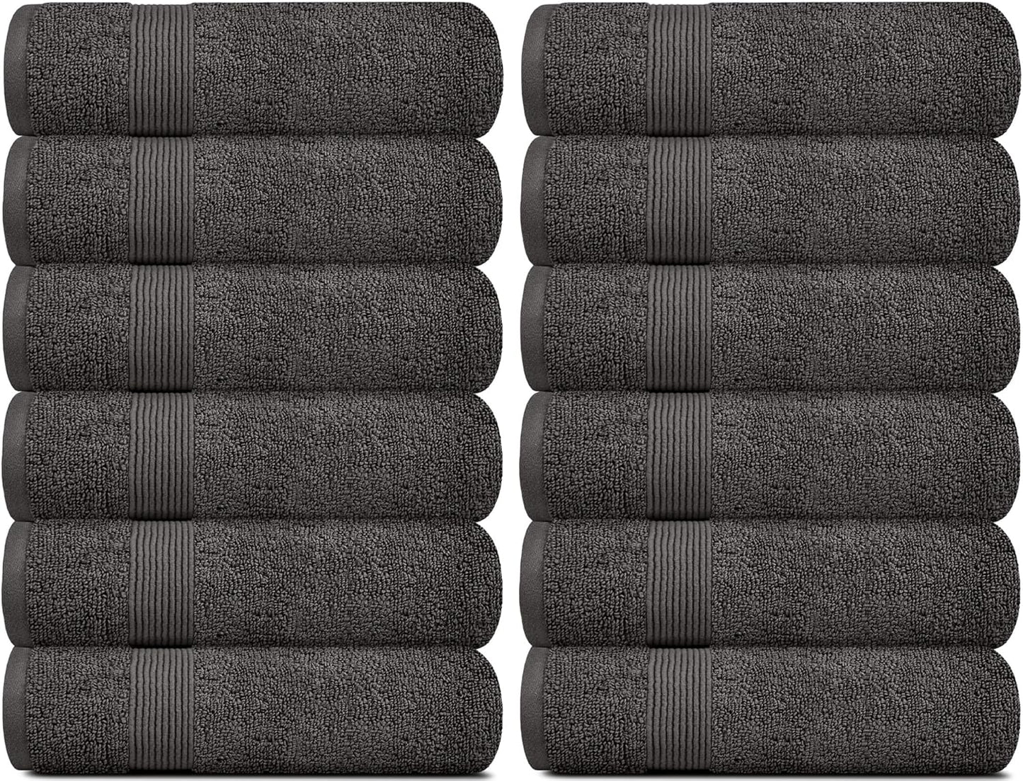 Resort Collection Soft Bath Towel Set | Luxury Hotel Plush & Absorbent Cotton | 2 Bath Towels, 2 Hand Towels and 4 Washcloths [8 Piece, Smoke Grey]