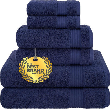 Cotton Paradise 6 Piece Towel Set, 100% Cotton Soft Absorbent Turkish Towels for Bathroom, 2 Bath Towels 2 Hand Towels 2 Washcloths, Mint Towel Set