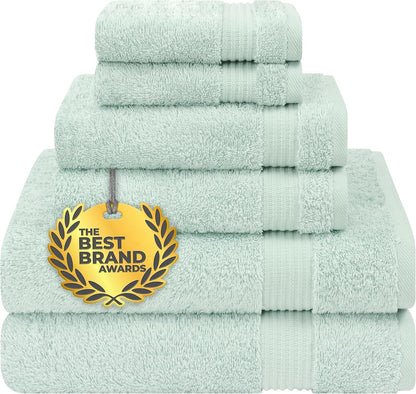 Cotton Paradise 6 Piece Towel Set, 100% Cotton Soft Absorbent Turkish Towels for Bathroom, 2 Bath Towels 2 Hand Towels 2 Washcloths, Beige Towel Set