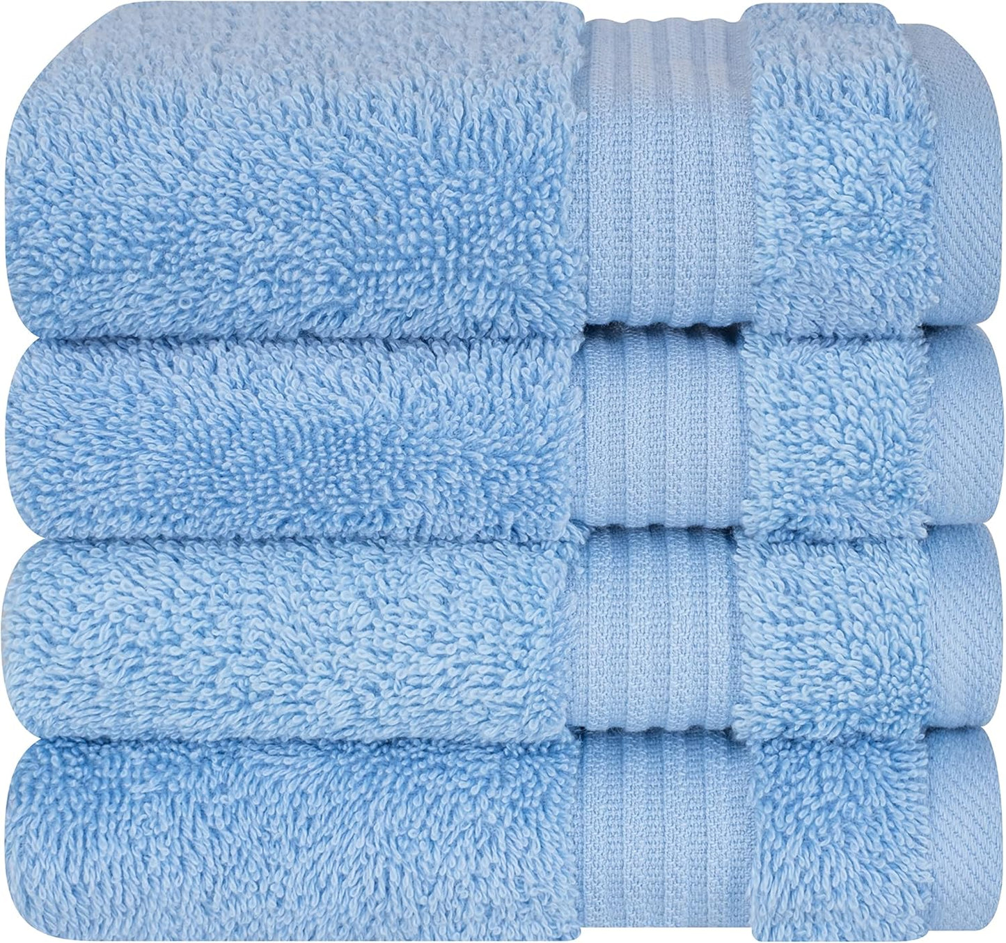 Cotton Paradise 6 Piece Towel Set, 100% Cotton Soft Absorbent Turkish Towels for Bathroom, 2 Bath Towels 2 Hand Towels 2 Washcloths, Mint Towel Set