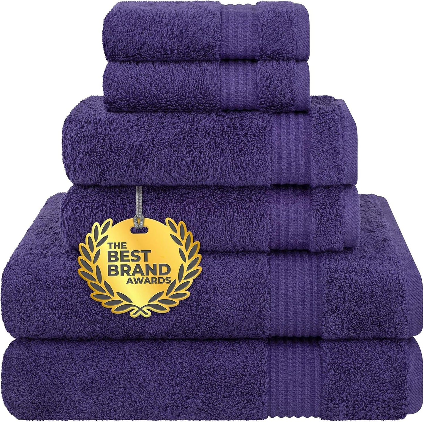 Cotton Paradise 6 Piece Towel Set, 100% Cotton Soft Absorbent Turkish Towels for Bathroom, 2 Bath Towels 2 Hand Towels 2 Washcloths, Beige Towel Set