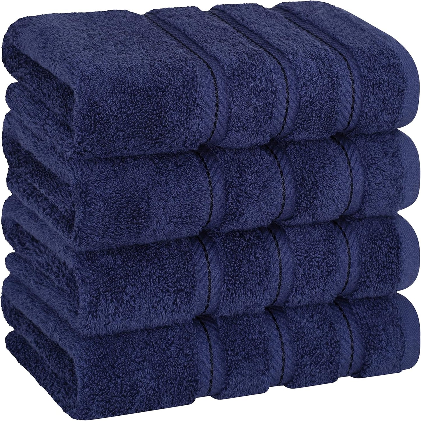 American Soft Linen Luxury 6 Piece Towel Set, 2 Bath Towels 2 Hand Towel 2 Washcloths, 600 GSM 100% Cotton Turkish Towels for Bathroom, Black Towel Sets
