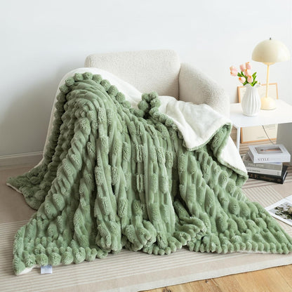 UKELER Sherpa Fleece Blanket 60 × 80 inch, Ultra Soft Twin Size Throw Blanket for All Season, Cozy Plush Floral Throw Blanket for Bed Couch Sofa Office Camping, Off-White