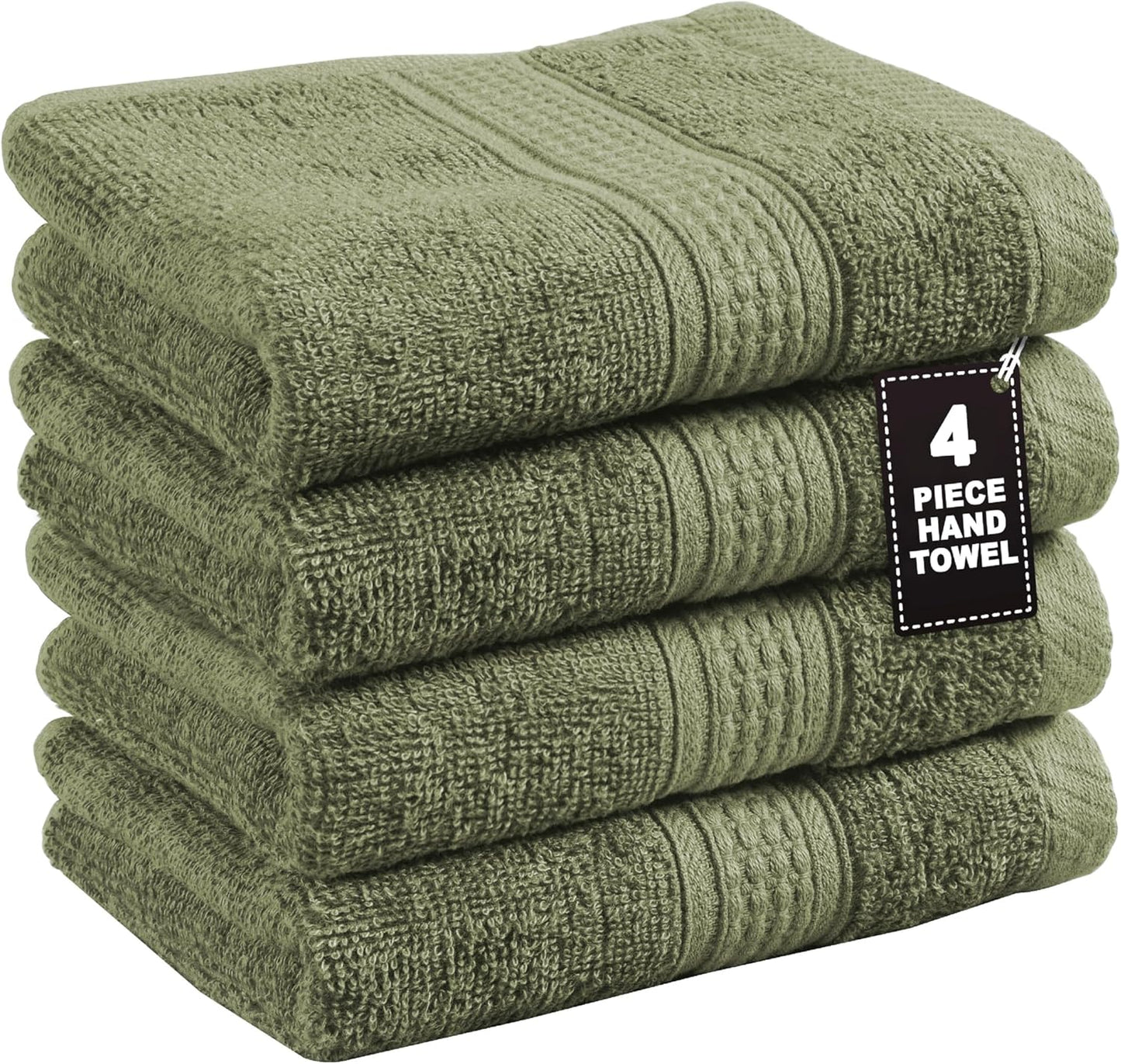 LANE LINEN 100% Cotton Bath Towels Set - 24 PCs - Durable, Quick Dry, Super Soft & Highly Absorbent - 4 Bath, 4 Fingertip, 6 Hand Towels, 8 Washcloths, 2 Bath Sheets - Perfect Family Set - Cool Grey