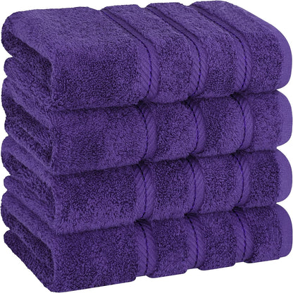 American Soft Linen Luxury 6 Piece Towel Set, 2 Bath Towels 2 Hand Towel 2 Washcloths, 600 GSM 100% Cotton Turkish Towels for Bathroom, Black Towel Sets
