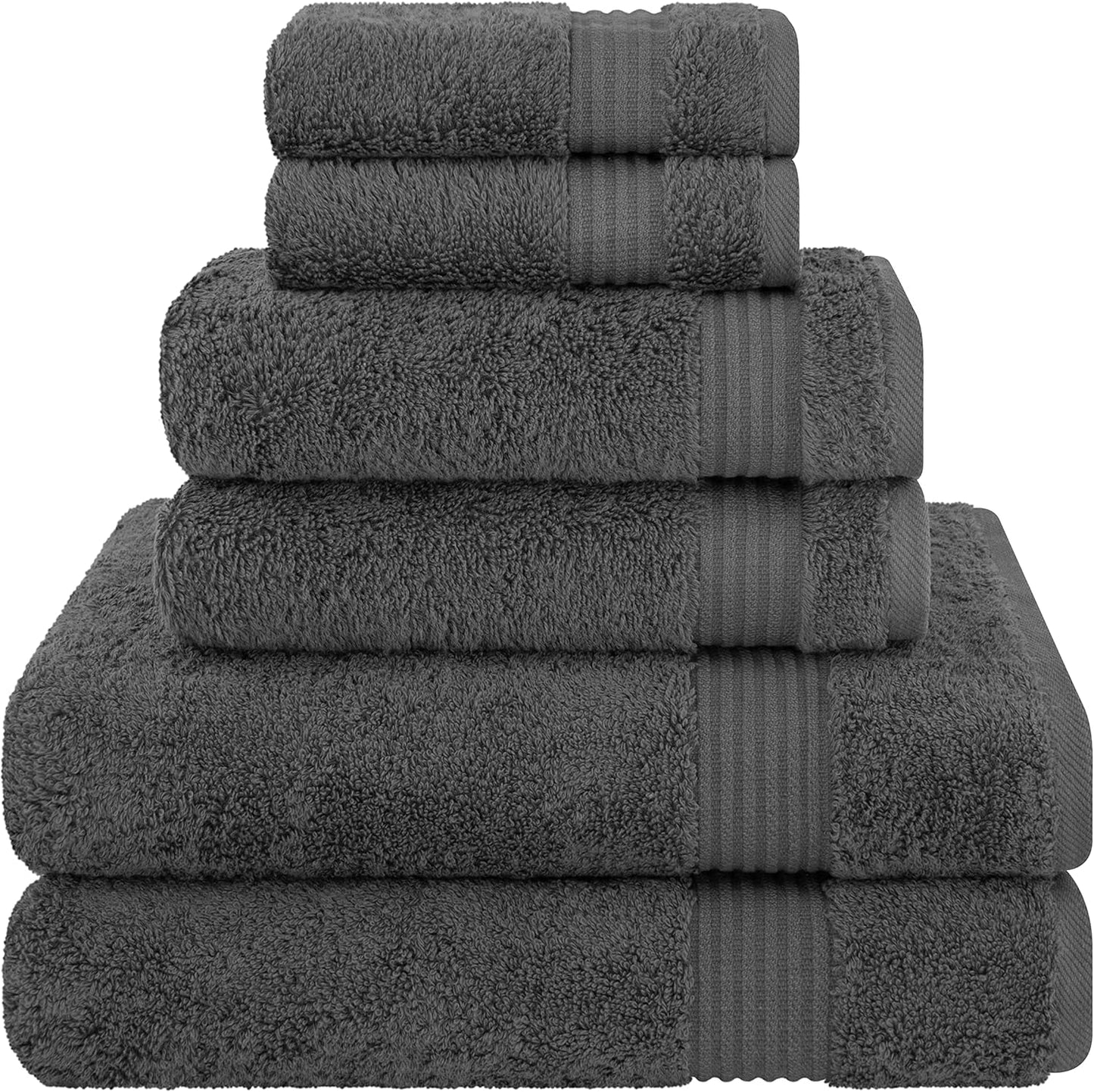 Cotton Paradise 6 Piece Towel Set, 100% Cotton Soft Absorbent Turkish Towels for Bathroom, 2 Bath Towels 2 Hand Towels 2 Washcloths, Beige Towel Set