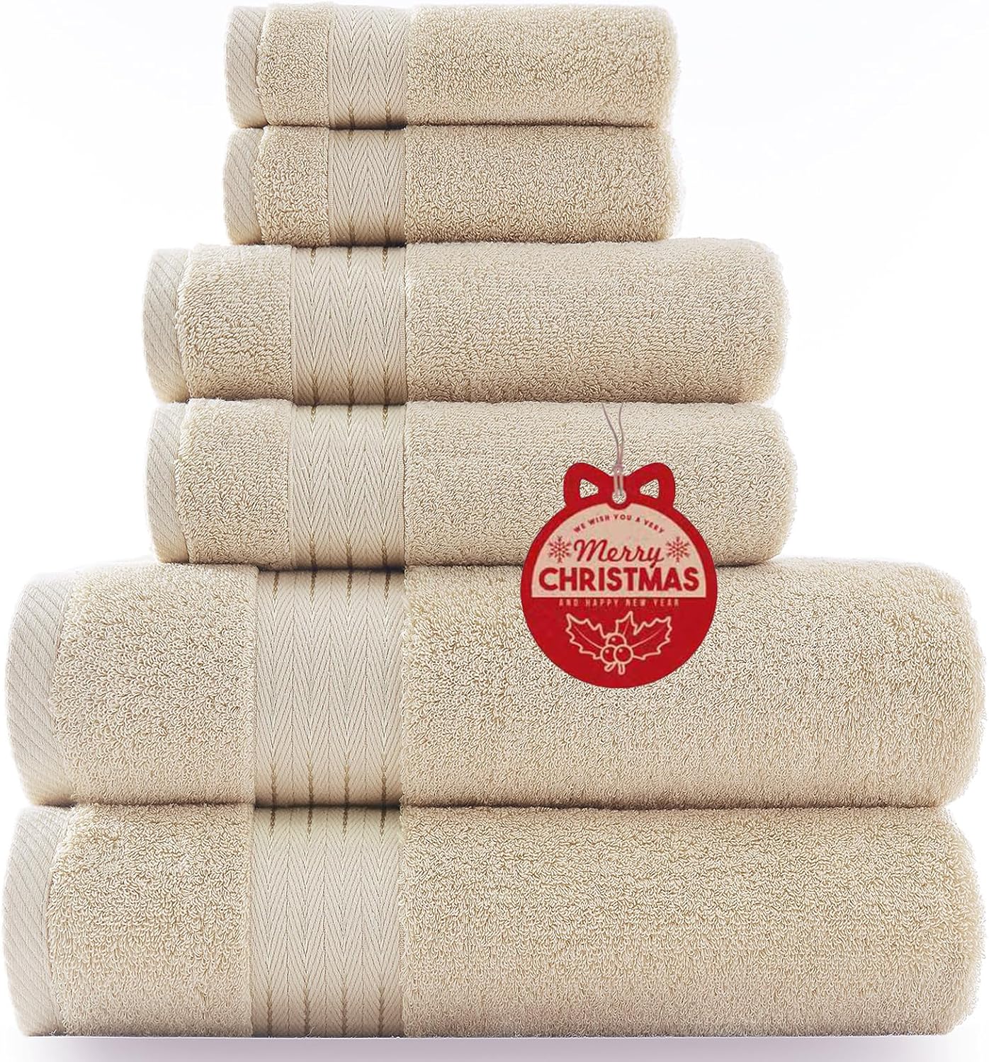 COZYART Burnt Orange Bath Towel Set for Bathroom Turkish Cotton Thick Soft Absorbent Durable 650 GSM Towel Sets of 6, 2 Large Bath Towels, 2 Hand Towels, 2 Washclothes