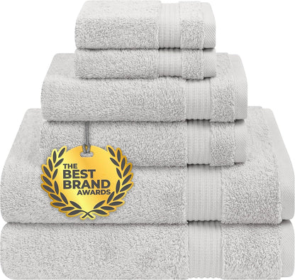 Cotton Paradise 6 Piece Towel Set, 100% Cotton Soft Absorbent Turkish Towels for Bathroom, 2 Bath Towels 2 Hand Towels 2 Washcloths, Beige Towel Set