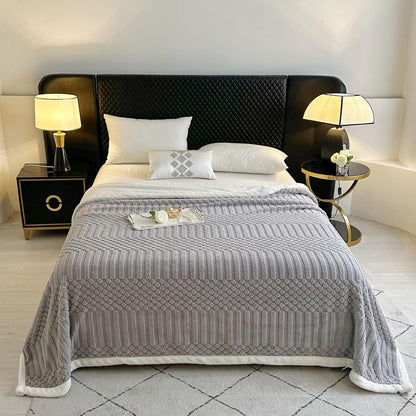 UKELER Sherpa Fleece Blanket 60 × 80 inch, Ultra Soft Twin Size Throw Blanket for All Season, Cozy Plush Floral Throw Blanket for Bed Couch Sofa Office Camping, Off-White