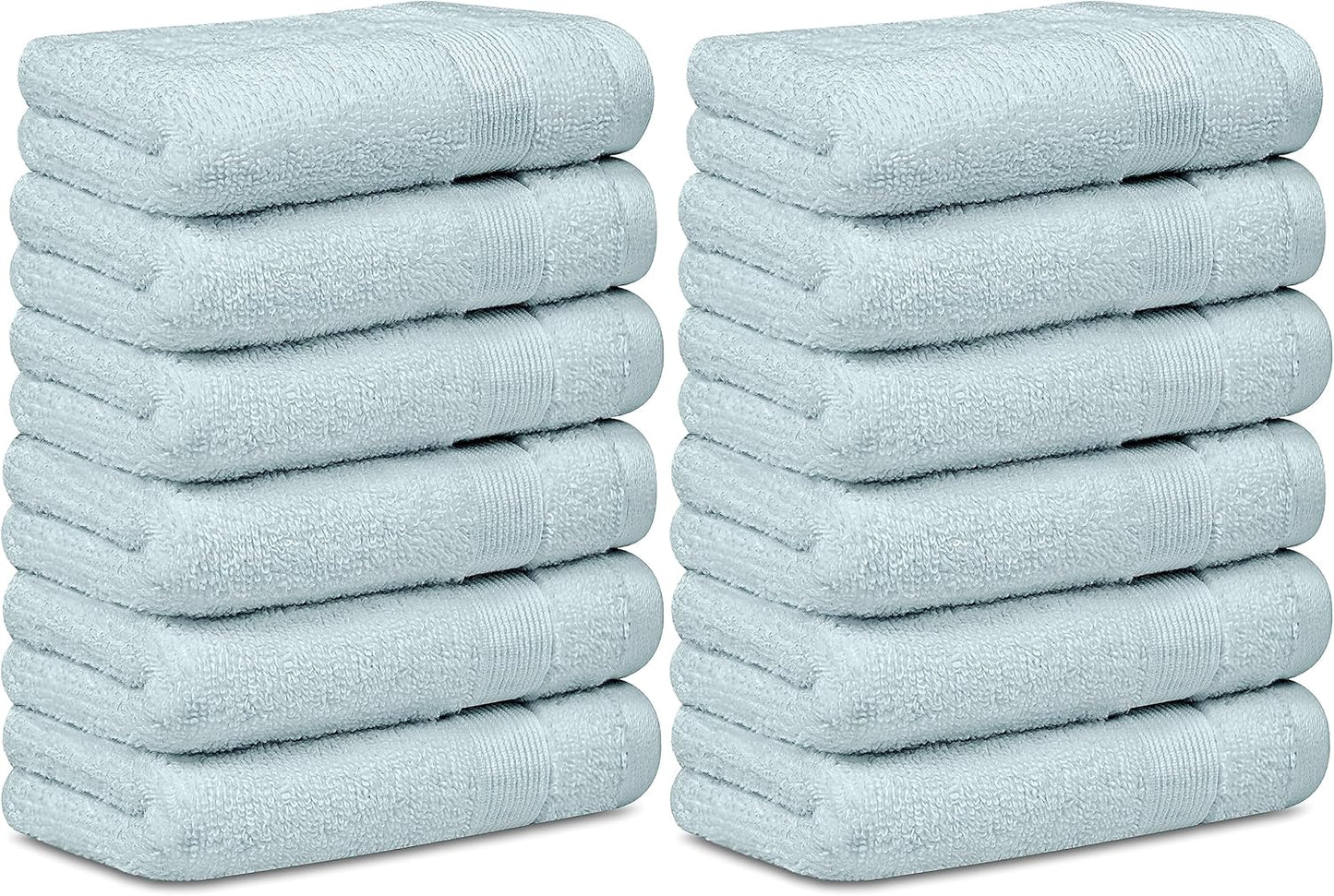 Resort Collection Soft Bath Towel Set | Luxury Hotel Plush & Absorbent Cotton | 2 Bath Towels, 2 Hand Towels and 4 Washcloths [8 Piece, Smoke Grey]