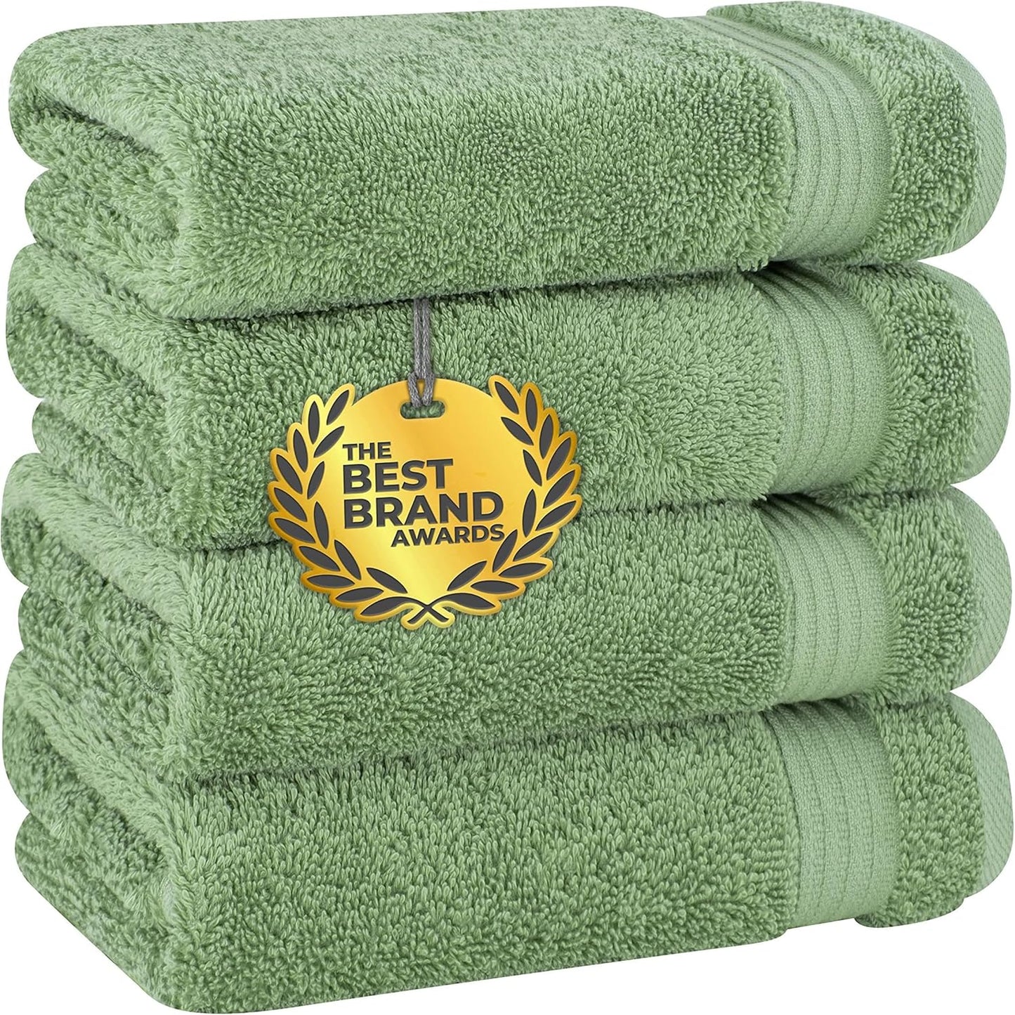Cotton Paradise 6 Piece Towel Set, 100% Cotton Soft Absorbent Turkish Towels for Bathroom, 2 Bath Towels 2 Hand Towels 2 Washcloths, Mint Towel Set