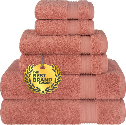 Cotton Paradise 6 Piece Towel Set, 100% Cotton Soft Absorbent Turkish Towels for Bathroom, 2 Bath Towels 2 Hand Towels 2 Washcloths, Mint Towel Set