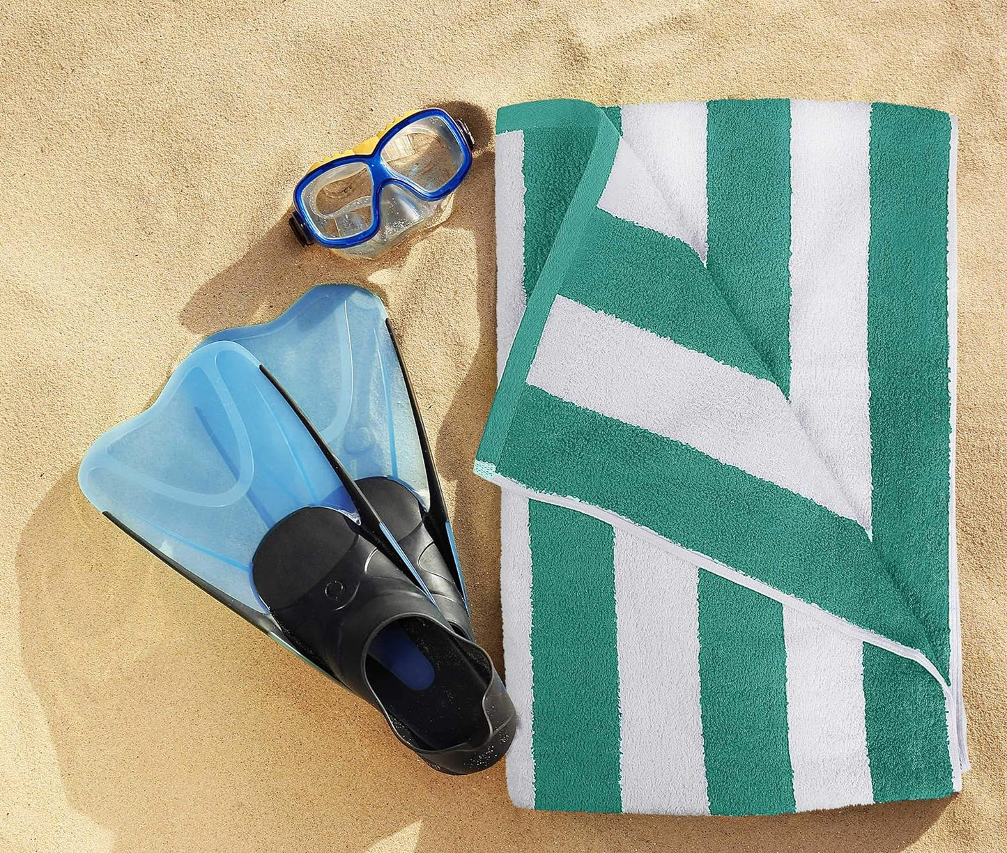 Utopia Towels 4 Pack Cabana Stripe Beach Towel, 30 by 60 Inches, Oversized 100% Ringspun Cotton Pool Towels, Highly Absorbent Bath Towels for Beach