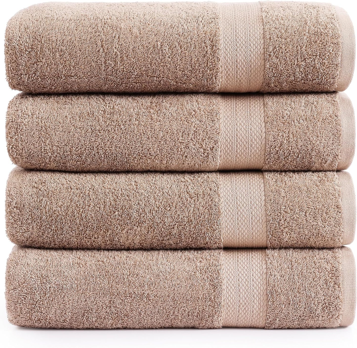 LANE LINEN 100% Cotton Bath Towels Set - 24 PCs - Durable, Quick Dry, Super Soft & Highly Absorbent - 4 Bath, 4 Fingertip, 6 Hand Towels, 8 Washcloths, 2 Bath Sheets - Perfect Family Set - Cool Grey