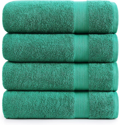 LANE LINEN 100% Cotton Bath Towels Set - 24 PCs - Durable, Quick Dry, Super Soft & Highly Absorbent - 4 Bath, 4 Fingertip, 6 Hand Towels, 8 Washcloths, 2 Bath Sheets - Perfect Family Set - Cool Grey