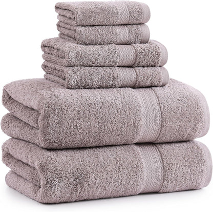 LANE LINEN 100% Cotton Luxury Bathroom Towel Set - 16 Pcs - Ring Spun, Quick Dry, Super Soft & Highly Absorbent - 4 Bath, 8 Washcloths, 4 Hand Towels - Pre Shrunk, Can be Used in Salon - Space Grey