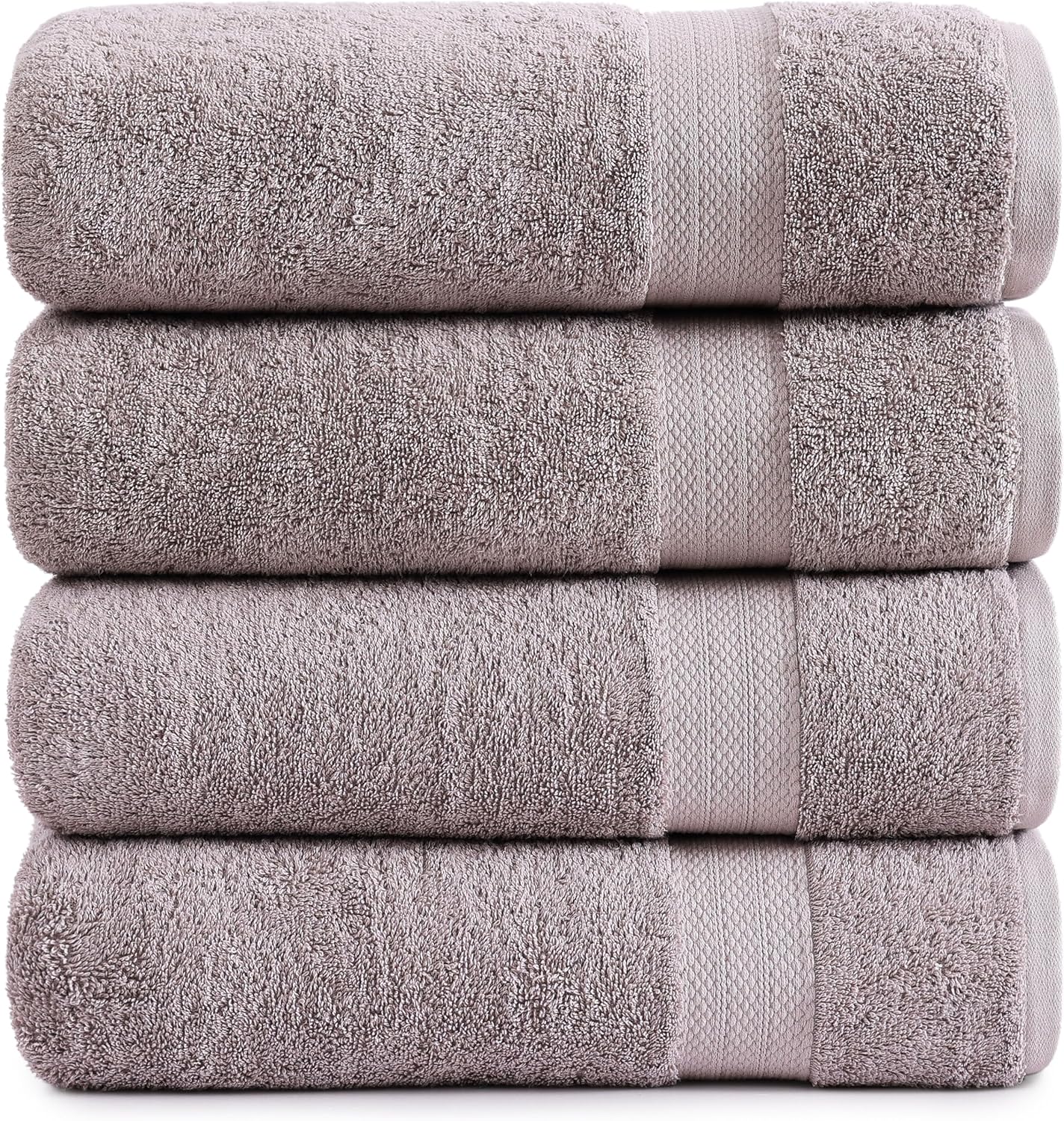 LANE LINEN 100% Cotton Bath Towels Set - 24 PCs - Durable, Quick Dry, Super Soft & Highly Absorbent - 4 Bath, 4 Fingertip, 6 Hand Towels, 8 Washcloths, 2 Bath Sheets - Perfect Family Set - Cool Grey