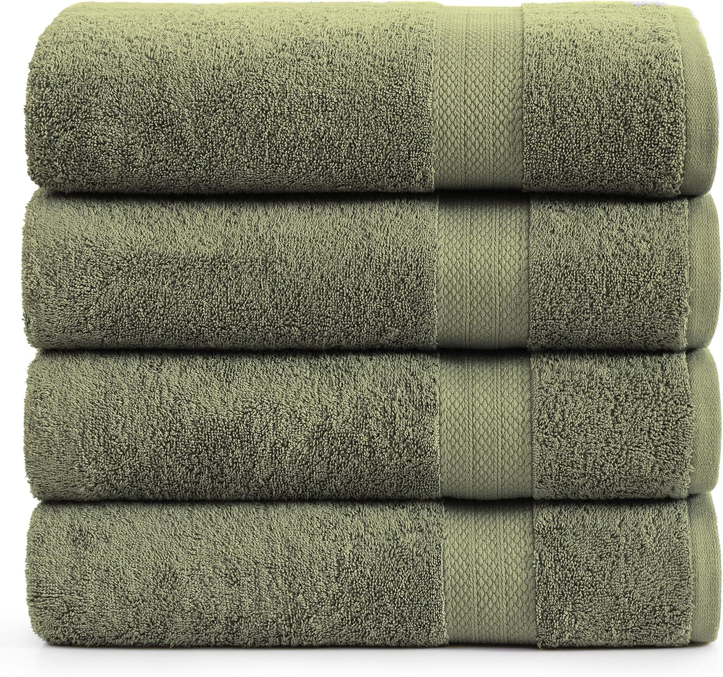 LANE LINEN 100% Cotton Bath Towels Set - 24 PCs - Durable, Quick Dry, Super Soft & Highly Absorbent - 4 Bath, 4 Fingertip, 6 Hand Towels, 8 Washcloths, 2 Bath Sheets - Perfect Family Set - Cool Grey