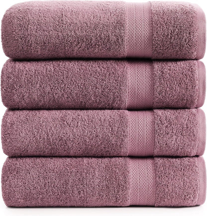 LANE LINEN 100% Cotton Bath Towels Set - 24 PCs - Durable, Quick Dry, Super Soft & Highly Absorbent - 4 Bath, 4 Fingertip, 6 Hand Towels, 8 Washcloths, 2 Bath Sheets - Perfect Family Set - Cool Grey