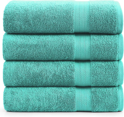 LANE LINEN 100% Cotton Bath Towels Set - 24 PCs - Durable, Quick Dry, Super Soft & Highly Absorbent - 4 Bath, 4 Fingertip, 6 Hand Towels, 8 Washcloths, 2 Bath Sheets - Perfect Family Set - Cool Grey